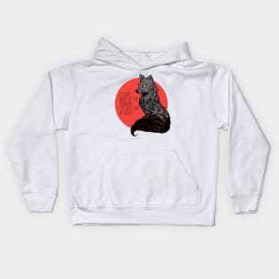 Midnight grumpy fox Kids Hoodie